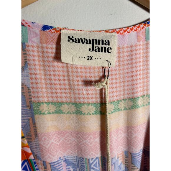 Savanna Jane Patch Work Print Dress Size 2X NWT - Picture 5 of 7